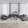Image de vidaXL Ensemble de canapÃ©s 3 pcs avec coussins Gris foncÃ© Tissu