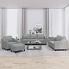 Image de vidaXL Ensemble de canapÃ©s 4 pcs avec coussins Gris clair Tissu