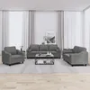 Image de vidaXL Ensemble de canapÃ©s 3 pcs coussins gris foncÃ© tissu