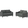 Image de vidaXL Ensemble de canapÃ©s 2 pcs avec coussins Gris foncÃ© Tissu