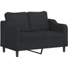 Image de vidaXL Ensemble de canapÃ©s 2 pcs avec coussins noir tissu