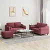 Image de vidaXL Ensemble de canapÃ©s 3 pcs avec coussins rouge bordeaux tissu