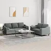 Image de vidaXL Ensemble de canapÃ©s 2 pcs coussins gris foncÃ© tissu