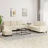 Image de vidaXL Ensemble de canapÃ©s 3 pcs crÃ¨me tissu