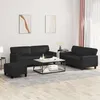 Image de Vidaxl Ensemble De CanapÃ©s 3 Pcs Noir Similicuir