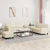 Image de vidaXL Ensemble de canapÃ©s 3 pcs crÃ¨me similicuir