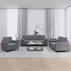 Image de vidaXL Ensemble de canapÃ©s 3 pcs avec coussins gris foncÃ© velours