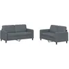 Image de vidaXL Ensemble de canapÃ©s 2 pcs gris foncÃ© velours