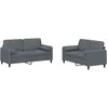 Image de vidaXL Ensemble de canapÃ©s 2 pcs avec coussins gris foncÃ© velours