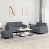 Image de vidaXL Ensemble de canapÃ©s 3 pcs avec coussins gris foncÃ© velours