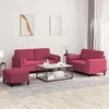 Image de Vidaxl Ensemble De CanapÃ©s 3 Pcs Avec Coussins Rouge Bordeaux Velours