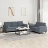 Image de vidaXL Ensemble de canapÃ©s 2 pcs avec coussins gris foncÃ© velours