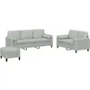 Image de vidaXL Ensemble de canapÃ©s 3 pcs avec coussins gris clair velours