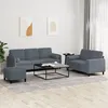 Image de vidaXL Ensemble de canapÃ©s 3 pcs avec coussins gris foncÃ© velours