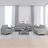 Image de vidaXL Ensemble de canapÃ©s 3 pcs avec coussins Gris clair Tissu