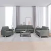 Image de vidaXL Ensemble de canapÃ©s 3 pcs avec coussins Gris foncÃ© Tissu