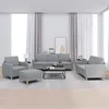 Image de vidaXL Ensemble de canapÃ©s 4 pcs avec coussins Gris clair Tissu