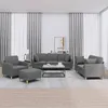 Image de vidaXL Ensemble de canapÃ©s 4 pcs coussins gris foncÃ© tissu