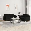 Image de vidaXL Ensemble de canapÃ©s 2 pcs avec coussins Noir Tissu