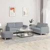 Image de vidaXL Ensemble de canapÃ©s 3 pcs avec coussins Gris clair Tissu
