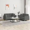Image de vidaXL Ensemble de canapÃ©s 2 pcs coussins gris foncÃ© tissu