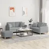 Image de vidaXL Ensemble de canapÃ©s 3 pcs coussins gris clair tissu