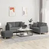 Image de vidaXL Ensemble de canapÃ©s 3 pcs coussins gris foncÃ© tissu