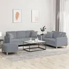 Image de vidaXL Ensemble de canapÃ©s 3 pcs coussins gris clair tissu