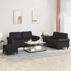 Image de vidaXL Ensemble de canapÃ©s 3 pcs avec coussins Noir Similicuir