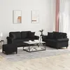 Image de vidaXL Ensemble de canapÃ©s 3 pcs avec coussins noir similicuir