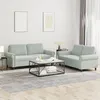 Image de vidaXL Ensemble de canapÃ©s 2 pcs avec coussins Gris clair Velours