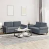 Image de vidaXL Ensemble de canapÃ©s 2 pcs avec coussins Gris foncÃ© Velours