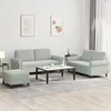 Image de vidaXL Ensemble de canapÃ©s 3 pcs avec coussins Gris clair Velours