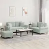 Image de vidaXL Ensemble de canapÃ©s 3 pcs avec coussins gris clair velours