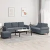 Image de vidaXL Ensemble de canapÃ©s 3 pcs avec coussins Gris foncÃ© Velours