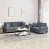 Image de vidaXL Ensemble de canapÃ©s 2 pcs avec coussins gris foncÃ© velours