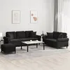 Image de vidaXL Ensemble de canapÃ©s 3 pcs avec coussins noir velours