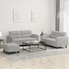 Image de vidaXL Ensemble de canapÃ©s 3 pcs coussins gris clair tissu microfibre