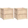 Image de Vidaxl JardiniÃ¨res 2 Pcs Bois De Pin Massif