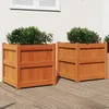 Image de Vidaxl JardiniÃ¨res 2 Pcs Cire Marron Bois De Pin Massif