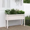 Image de Vidaxl JardiniÃ¨res Avec Pieds Blanc 110x31x70 Cm Bois De Pin Massif