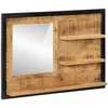 Image de vidaXL Miroir avec Ã©tagÃ¨res 80x8x55 cm verre et bois massif manguier