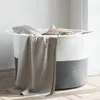 Image de vidaXL Panier Ã  linge gris et blanc Ã55x36 cm coton