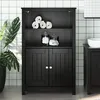 Image de vidaXL Armoire de salle de bain BERG noir 69,5x34x110 cm pin massif