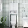 Image de vidaXL Rangement au-dessus de la cuvette BERG blanc bois massif