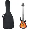 Image de Guitare Basse Ãlectrique De DÃ©butants Sac Brun Et Noir 4/4 46