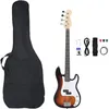Image de Guitare Basse Ãlectrique De DÃ©butants Sac Brun Et Blanc 4/4 46