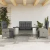Image de Vidaxl Mobilier Ã DÃ®ner De Jardin 4pcs Et Coussins Gris RÃ©sine TressÃ©e
