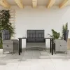 Image de Vidaxl Mobilier Ã DÃ®ner De Jardin 4pcs Et Coussins Gris RÃ©sine TressÃ©e