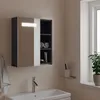 Image de vidaXL Armoire de salle de bain avec miroir LED gris 45x13x52 cm